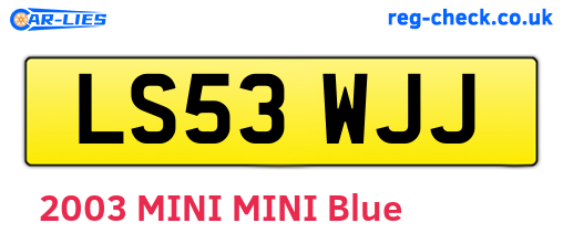 LS53WJJ are the vehicle registration plates.