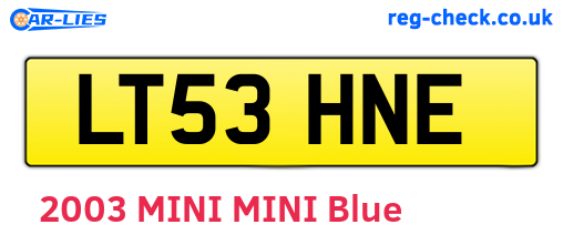 LT53HNE are the vehicle registration plates.