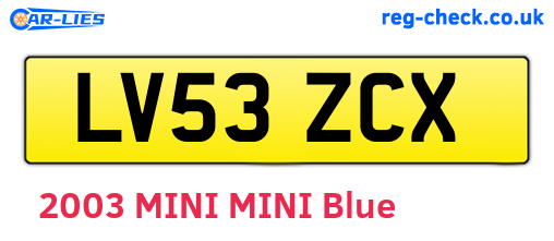 LV53ZCX are the vehicle registration plates.
