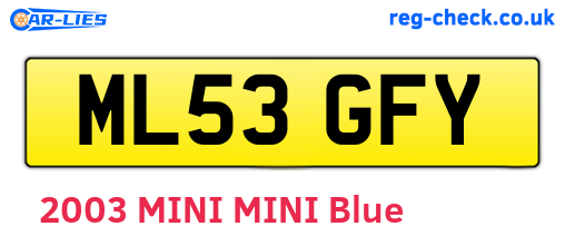 ML53GFY are the vehicle registration plates.