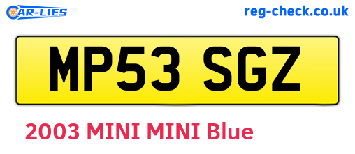 MP53SGZ are the vehicle registration plates.