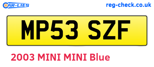 MP53SZF are the vehicle registration plates.
