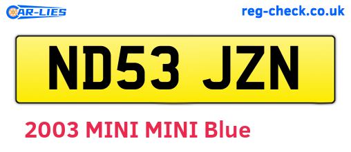 ND53JZN are the vehicle registration plates.