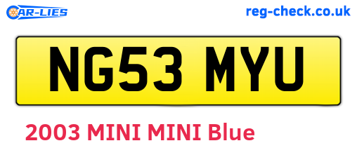 NG53MYU are the vehicle registration plates.