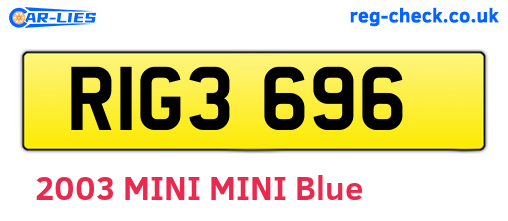 RIG3696 are the vehicle registration plates.