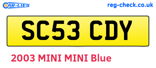 SC53CDY are the vehicle registration plates.