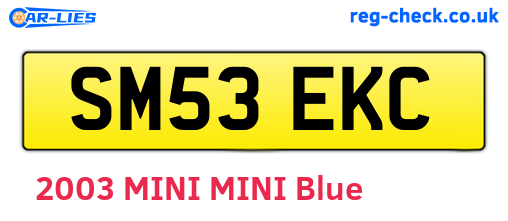 SM53EKC are the vehicle registration plates.