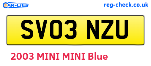 SV03NZU are the vehicle registration plates.