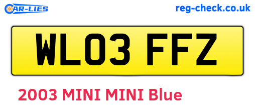 WL03FFZ are the vehicle registration plates.