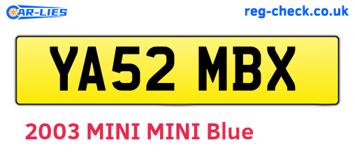 YA52MBX are the vehicle registration plates.