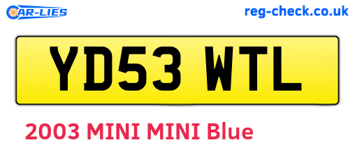 YD53WTL are the vehicle registration plates.