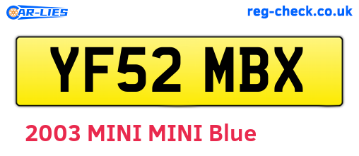 YF52MBX are the vehicle registration plates.