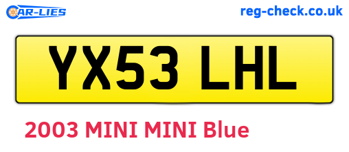 YX53LHL are the vehicle registration plates.