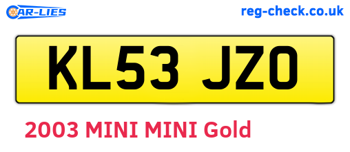 KL53JZO are the vehicle registration plates.