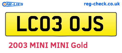 LC03OJS are the vehicle registration plates.