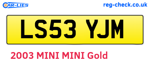 LS53YJM are the vehicle registration plates.