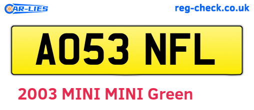 AO53NFL are the vehicle registration plates.