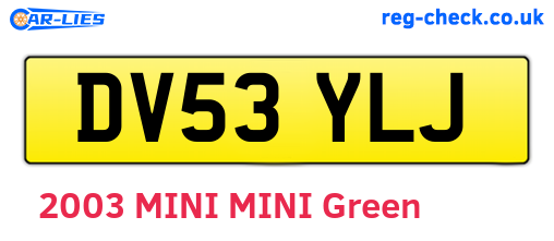 DV53YLJ are the vehicle registration plates.