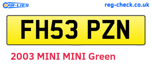 FH53PZN are the vehicle registration plates.