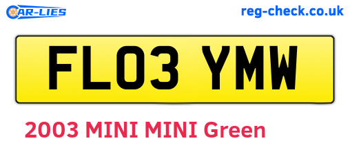 FL03YMW are the vehicle registration plates.