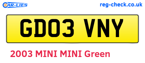 GD03VNY are the vehicle registration plates.