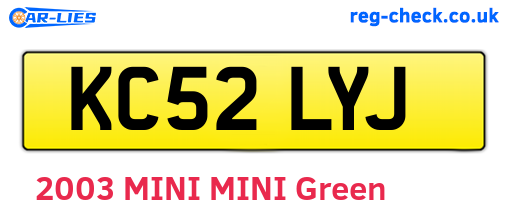 KC52LYJ are the vehicle registration plates.