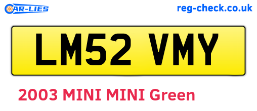 LM52VMY are the vehicle registration plates.