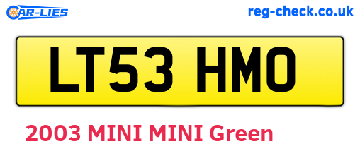 LT53HMO are the vehicle registration plates.