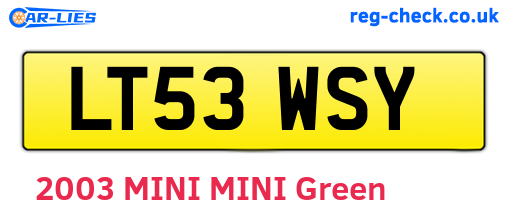 LT53WSY are the vehicle registration plates.