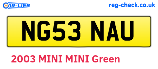 NG53NAU are the vehicle registration plates.