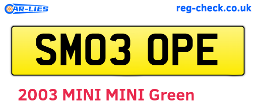 SM03OPE are the vehicle registration plates.