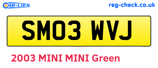 SM03WVJ are the vehicle registration plates.