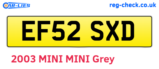 EF52SXD are the vehicle registration plates.