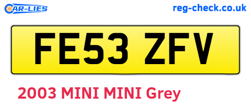FE53ZFV are the vehicle registration plates.