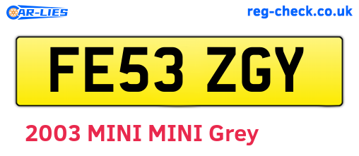 FE53ZGY are the vehicle registration plates.