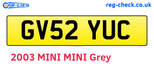 GV52YUC are the vehicle registration plates.