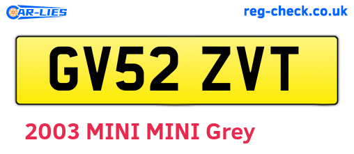GV52ZVT are the vehicle registration plates.