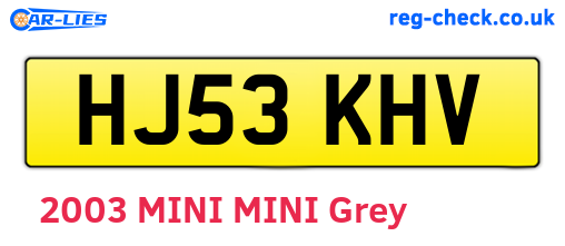 HJ53KHV are the vehicle registration plates.