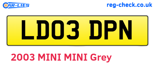 LD03DPN are the vehicle registration plates.