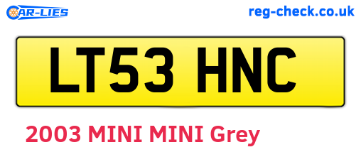 LT53HNC are the vehicle registration plates.