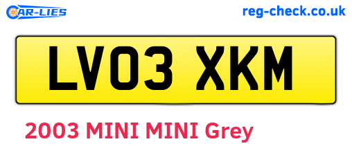 LV03XKM are the vehicle registration plates.