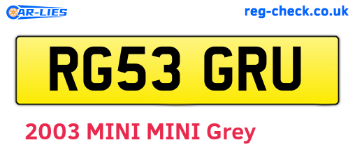 RG53GRU are the vehicle registration plates.