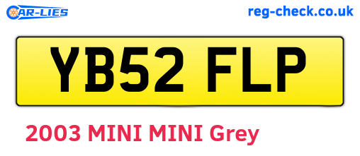 YB52FLP are the vehicle registration plates.