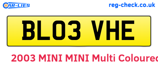 BL03VHE are the vehicle registration plates.