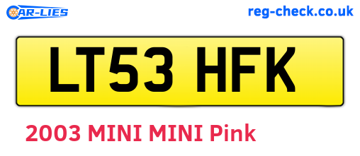 LT53HFK are the vehicle registration plates.