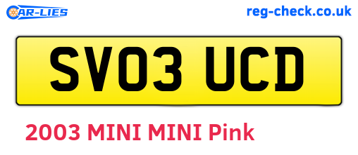SV03UCD are the vehicle registration plates.