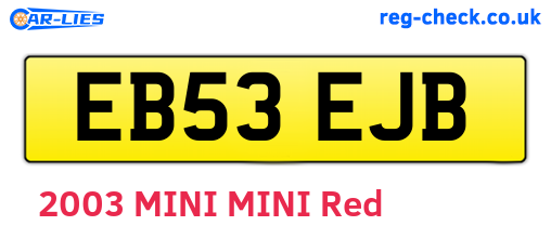 EB53EJB are the vehicle registration plates.