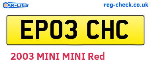 EP03CHC are the vehicle registration plates.