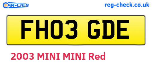 FH03GDE are the vehicle registration plates.