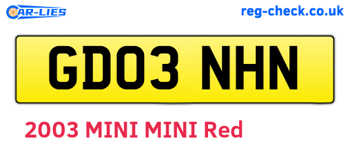 GD03NHN are the vehicle registration plates.